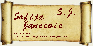 Sofija Jančević vizit kartica